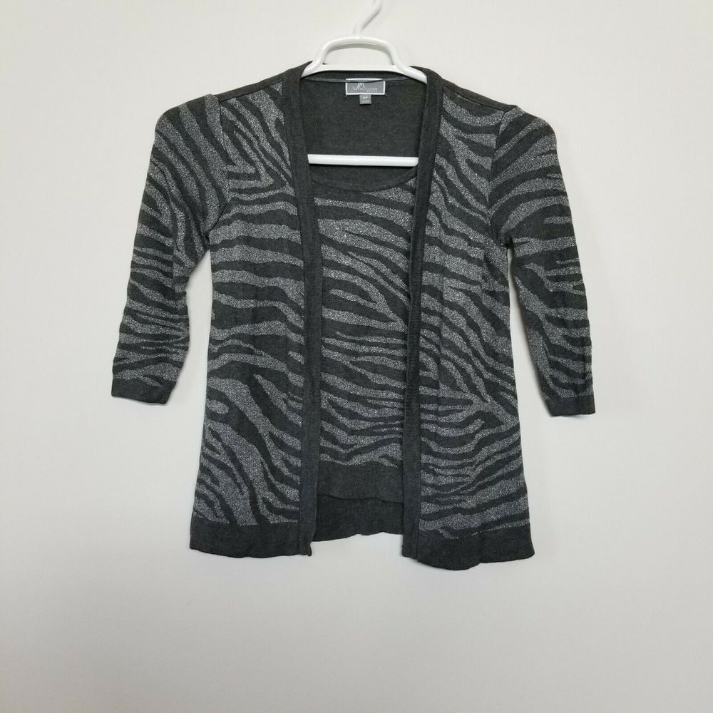 JM collection Womens Sweater Cardigan‎ Small Petite Plus One Piece  3/4 Sleeve